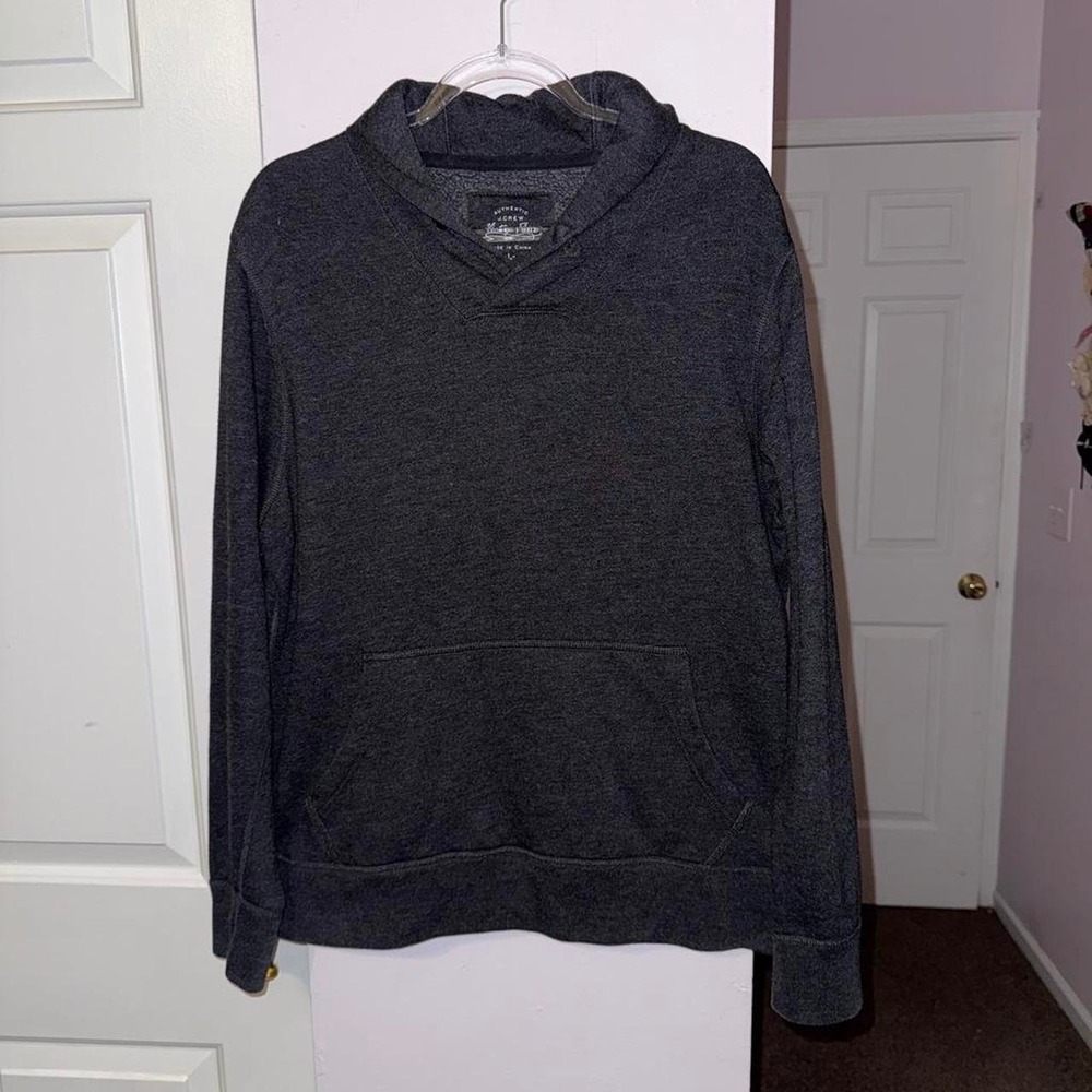 J Crew Gray heathered hoodie with a relaxed fit